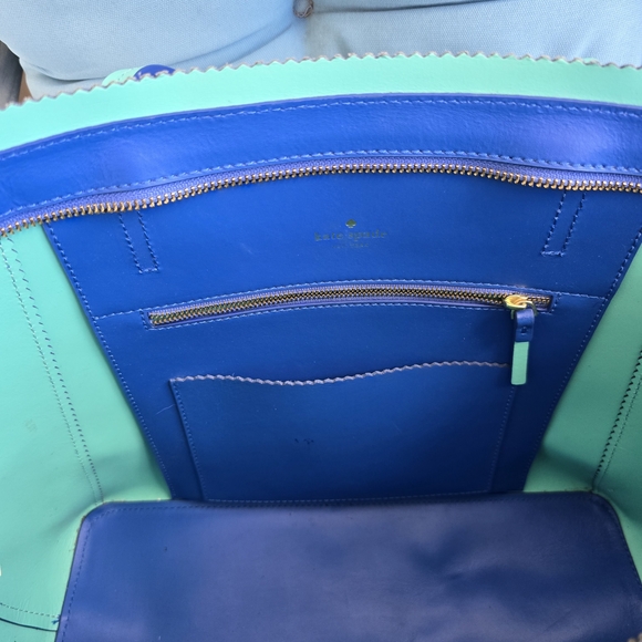 Kate Spade Limited Edition  Royal Blue and Mint Tote w/Wallet to Match - Picture 9 of 16